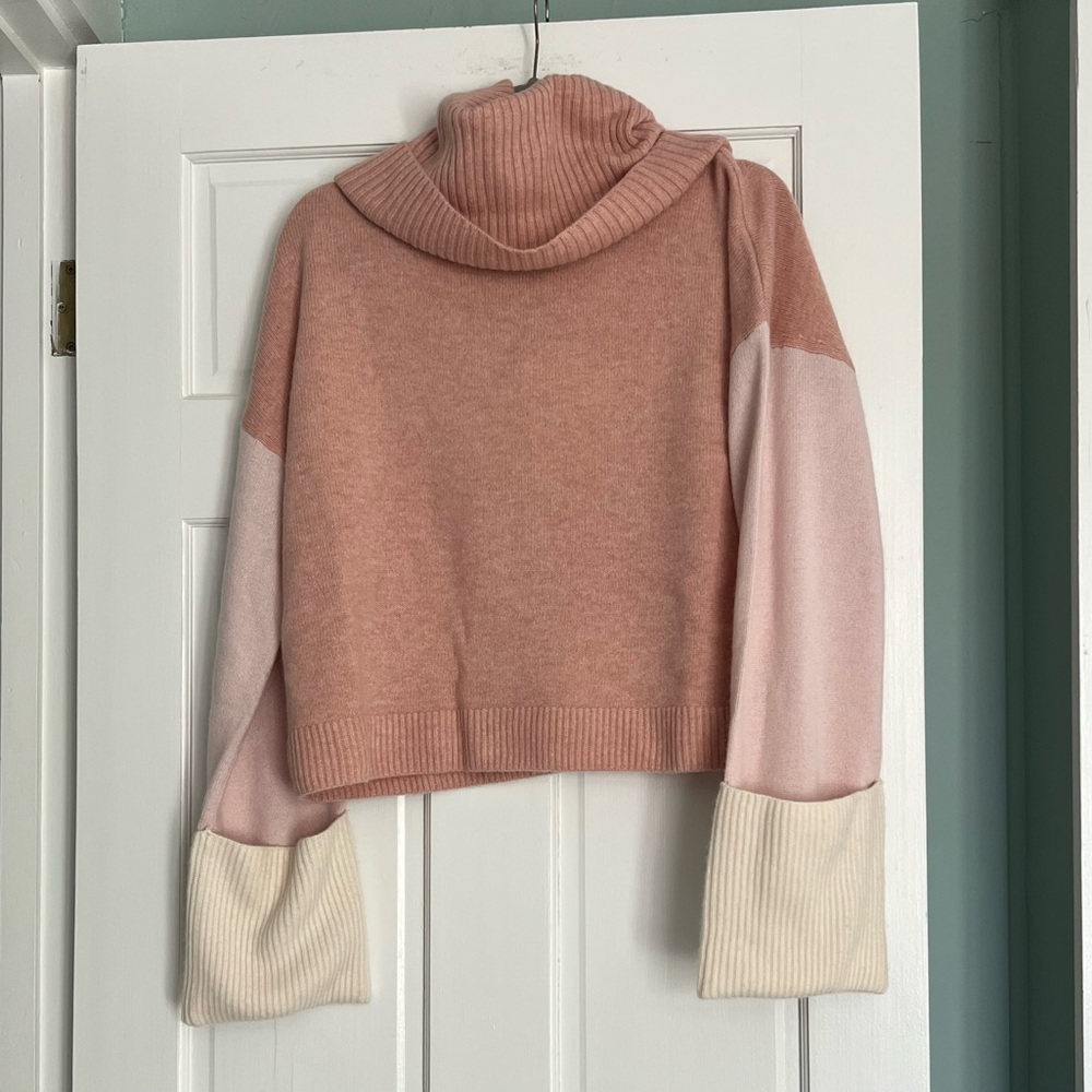 Naadam Colorblock Turtleneck Sweater